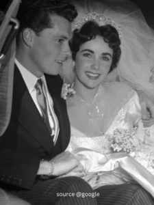 Elizabeth Taylor with her first husband